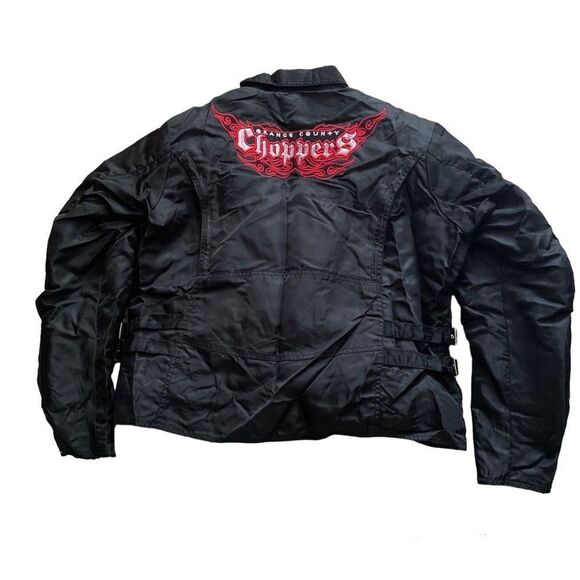 Power Trip Black Nylon Orange County Choppers Motorcycle Jacket - Picture 13 of 16